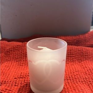 Frosted votive candle holder with votive candle